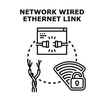 Network wired ethernet link connection problem concept Stock Illustration