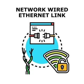 Network wired ethernet link connection problem concept Stock Illustration