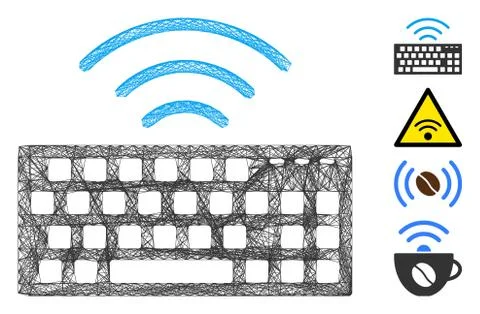 Network Wireless Keyboard Vector Mesh Stock Illustration