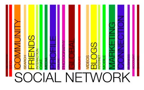 Network word concept in barcode Stock Illustration