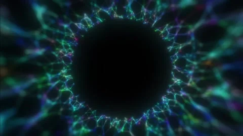 Network work with a black circle in the center. Signal emission. Seamless loop. Stock Footage 135725965