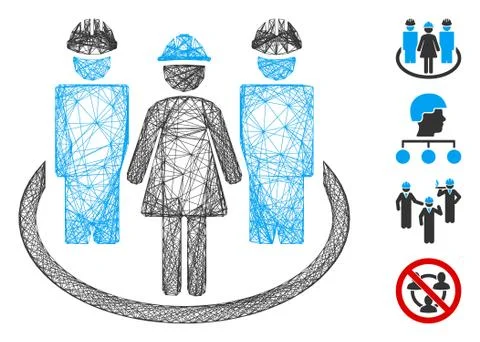 Network Worker Social Relations Vector Mesh Stock Illustration