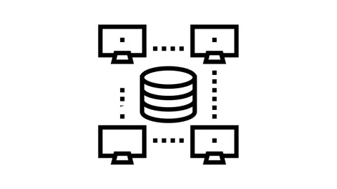 Network working digital processing line icon animation Stock Footage 164278400