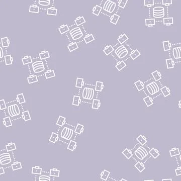 Network working digital processing line seamless pattern Illustrazione stock