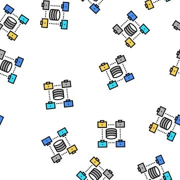 Network working digital processing vector seamless pattern Stock Illustration