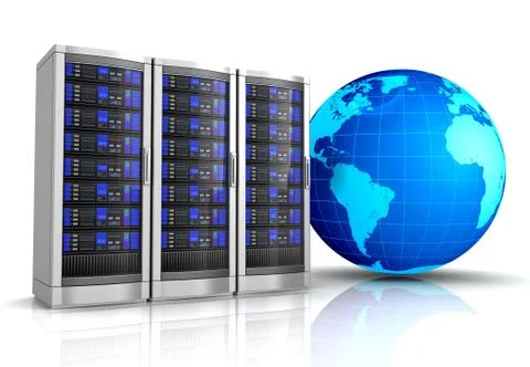 Network workstation server 3d illustration Stock Illustration