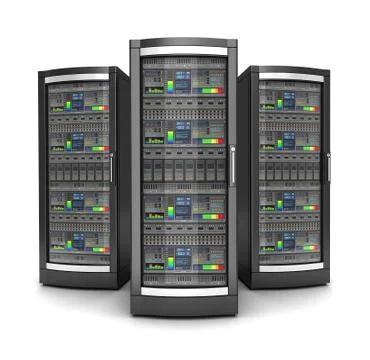 Network workstation servers 3d illustration Stock Illustration