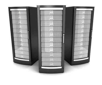 Network workstation servers 3d illustration Illustrazione stock