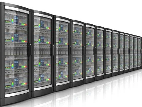 Network workstation servers 3d illustration Stock Illustration