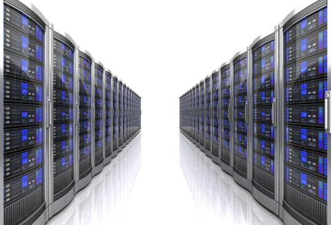 Network workstation servers 3d illustration Stock Illustration