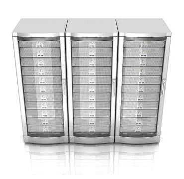 Network workstation servers 3d illustration Stockillustratie
