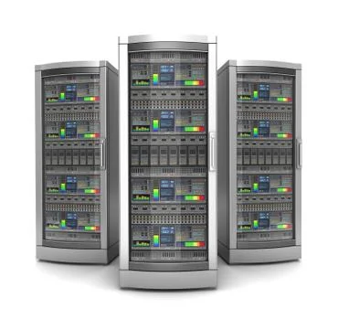 Network workstation servers 3d illustration Stockillustratie