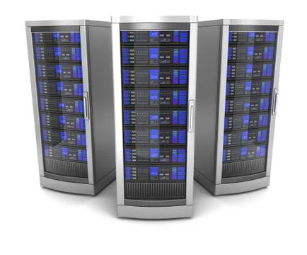 Network workstation servers 3d illustration Ilustração Stock