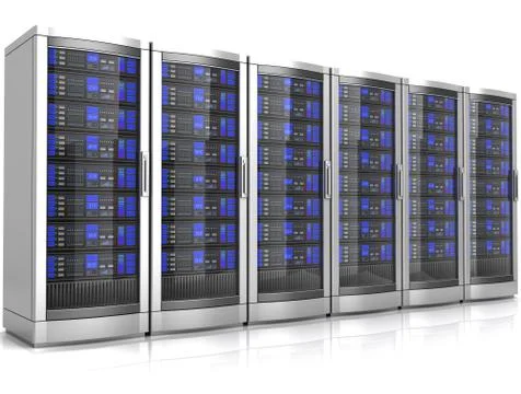 Network workstation servers 3d illustration Illustrazione stock