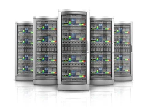 Network workstation servers 3d illustration Ilustração Stock