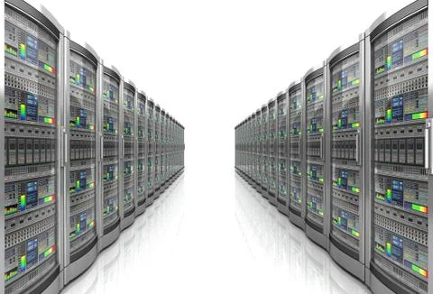 Network workstation servers 3d illustration イラスト素材