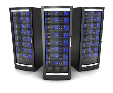 Network workstation servers 3d illustration Stock Illustration