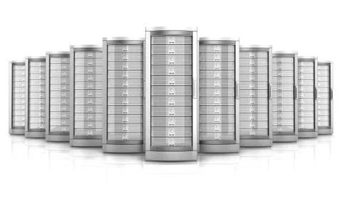 Network workstation servers 3d illustration Ilustração Stock