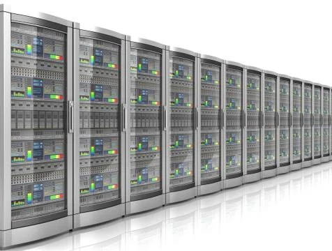 Network workstation servers 3d illustration Stock Illustration