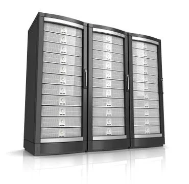 Network workstation servers 3d illustration Stock Illustration
