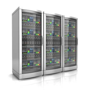 Network workstation servers 3d illustration Stock Illustration