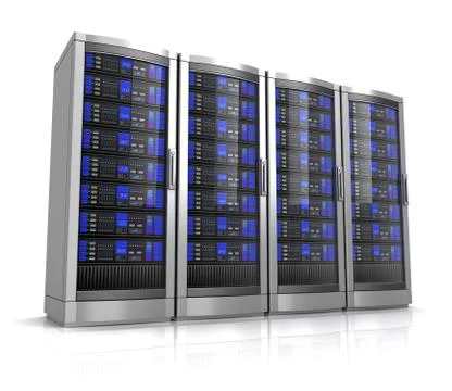 Network workstation servers 3d illustration Stock Illustration