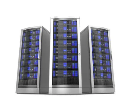 Network workstation servers 3d illustration Stock Illustration