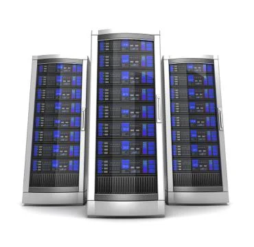 Network workstation servers 3d illustration Stock Illustration