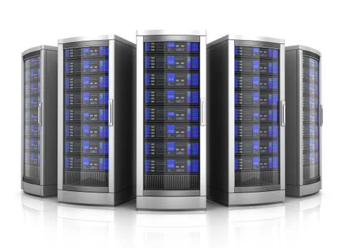 Network workstation servers 3d illustration Stock Illustration