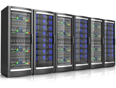 Network workstation servers 3d illustration Stock Illustration
