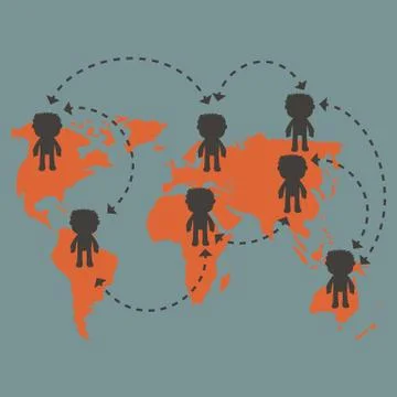 Network world map Stock Illustration