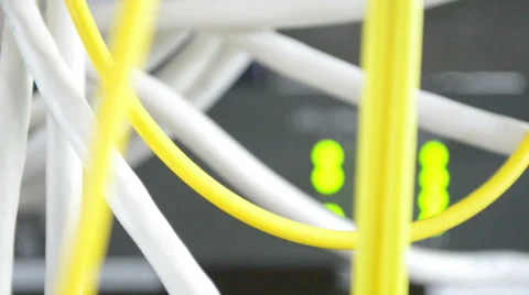 Network yellow and grey cables Stock-Footage 47133806