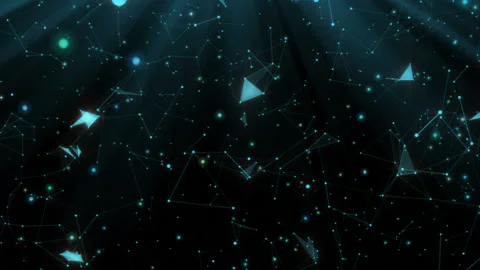 Network.Abstract futuristic, polygonal space with a dark background with Stock Footage 96538985