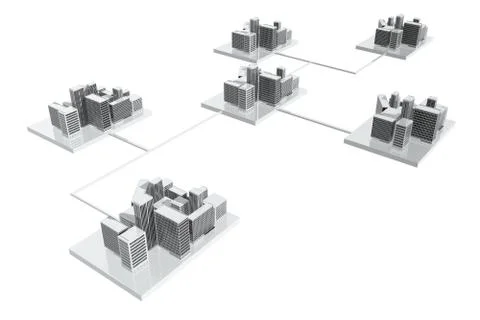Networked cities Stock Illustration