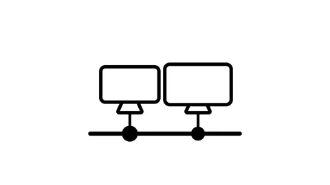 Networked Computer Monitors Icon Stock Footage 340307227