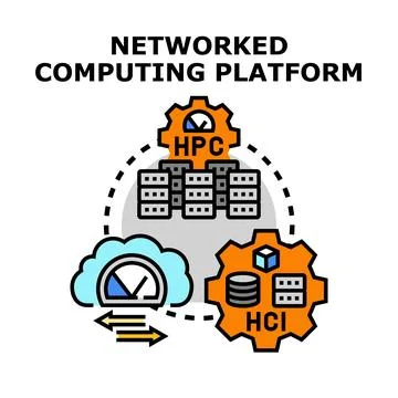 Networked computing platform system infrastructure concept Stock Illustration