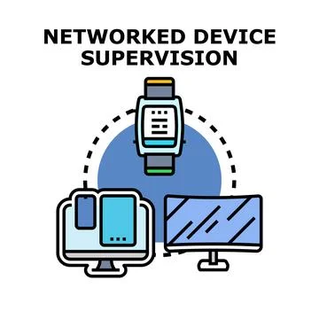 Networked device supervision and control system Stock Illustration
