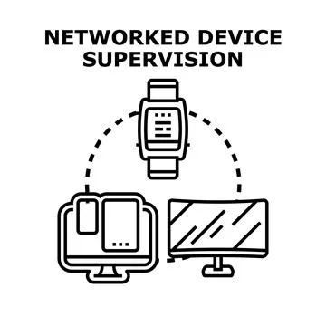 Networked device supervision and control system Stock Illustration