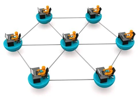 Networked employees 스톡 일러스트