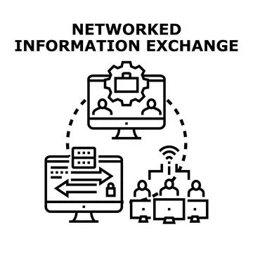 Networked information exchange system connecting computer users イラスト素材