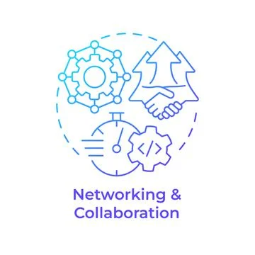 Networking and collaboration blue gradient concept icon Stock Illustration