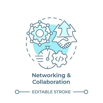 Networking and collaboration soft blue concept icon Stock Illustration