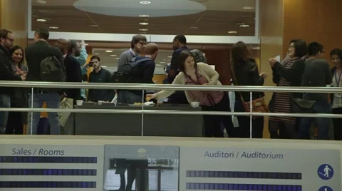 Networking and drinking coffee at a business event Stock Footage 64565991