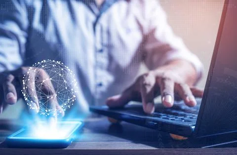 Networking and internet communication concept Stock Photos