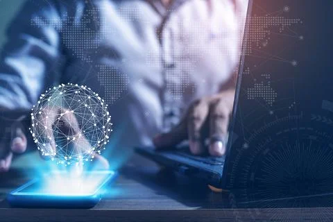 Networking and internet communication concept Stock Photos