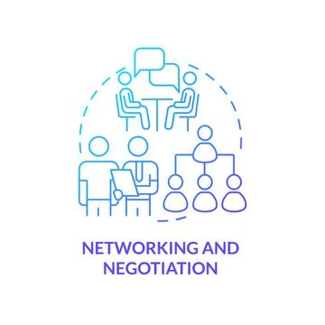 Networking and negotiation blue gradient concept icon Stock Illustration