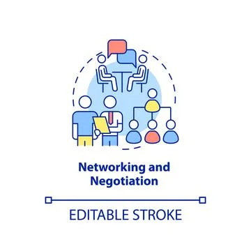 Networking and negotiation concept icon Stock Illustration