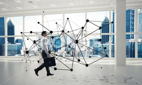 Networking and social communication concept as effective point f Stock Photos