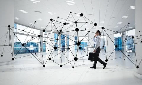 Networking and social communication concept as effective point for modern Stock Photos