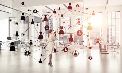 Networking and social communication concept as effective point f Stock Photos
